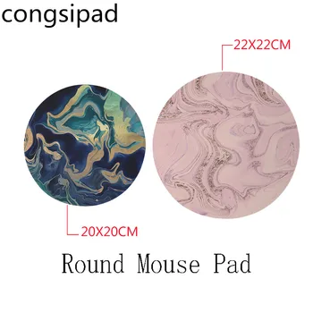 

congsipad Hot Rosegold Pink 20*20cm or 22*22 cm Mouse Pad Speed Control Mat Grey Marble Round Mouse pad
