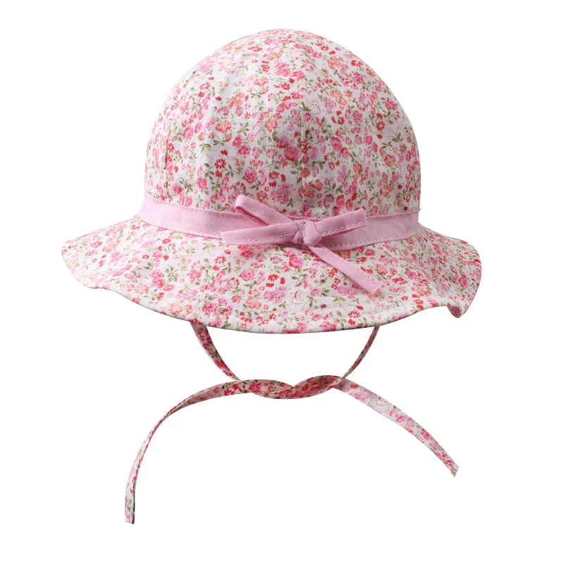 Flamingos Fashion Baby Hat For Girls Cotton Flora Bucket Hat Princess Baby Girls Cap Wide Brim Summer Sun Cap Baby Girl Clothing (6)