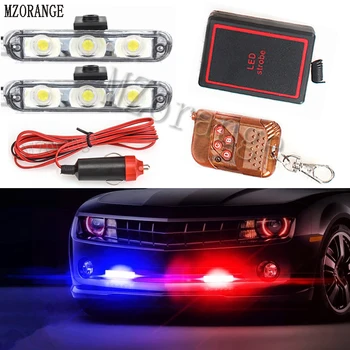 

MZORANGE Wireless Remote Strobe Light Vehicle LED Emergency Light Car Motorcycle Tow Truck Flashing Warning Police Grill Lights