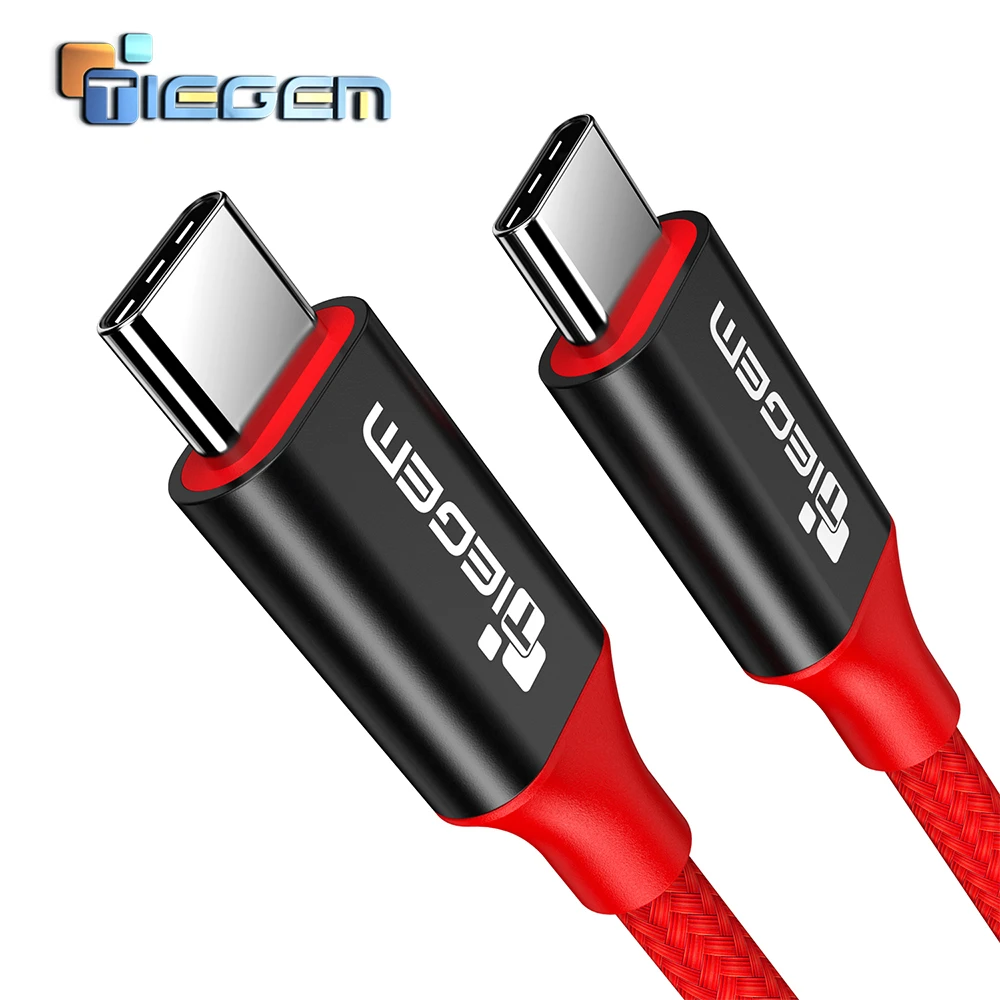 Tiegem Fast Charging USB 2.0 Type C Cable USB C To C Charging and Sync Cable, Standard , USB-C 3.3ft Cable for New MacBook