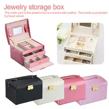 Double Drawer bracelet Box Jewelry Box Three-layer Leather Jewelry Storage Box cosmetics necklace storage box high quality pu leather three layer double drawer jewelry box jewelry display jewelry storage gift box