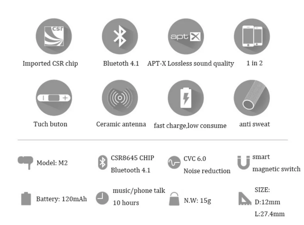 Bluetooth наушники Беспроводные спортивные наушники магнитные наушники стерео Музыкальная гарнитура с микрофоном для сотового телефона Iphone samsung