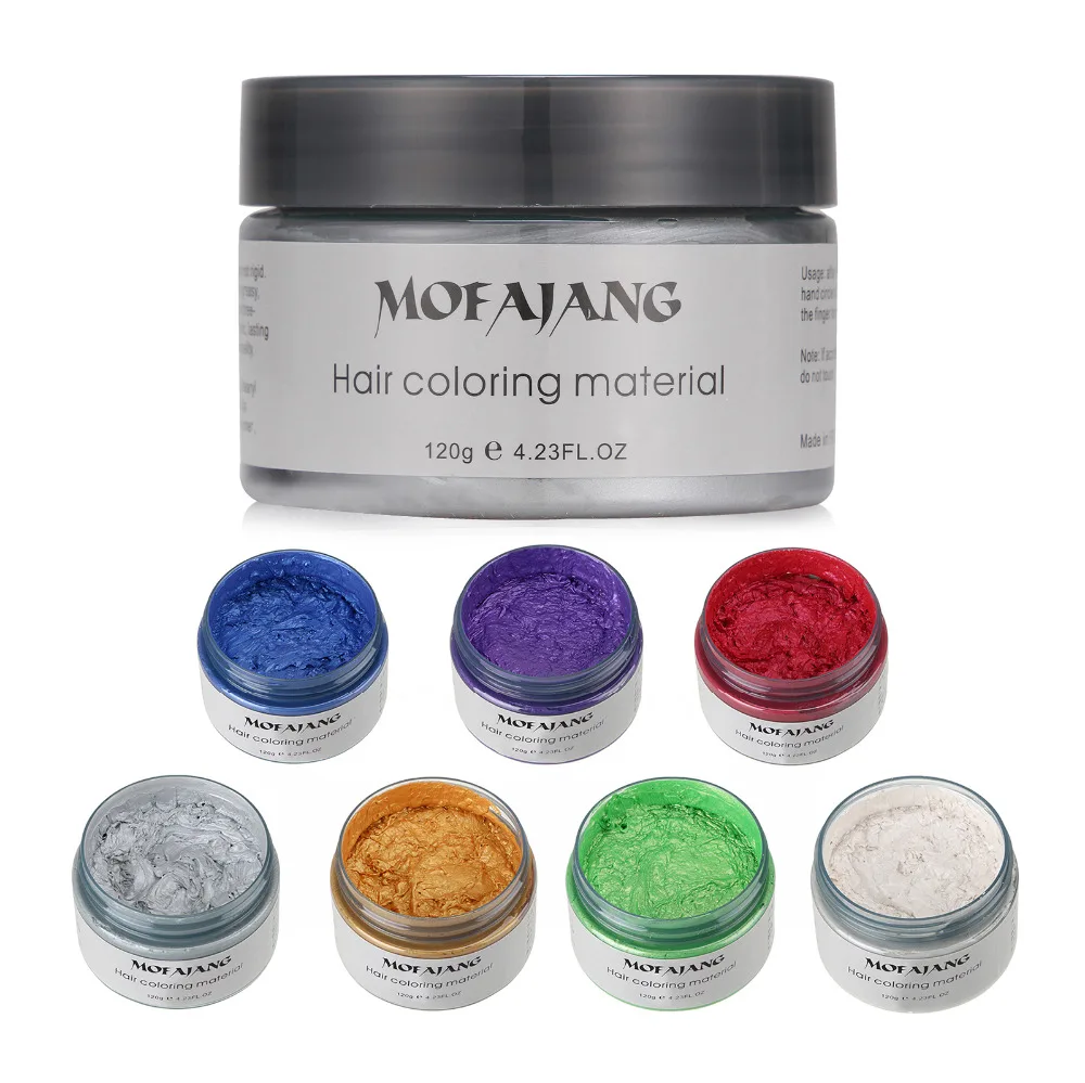 Creme de Tintura de Cabelo Natural para as para as Mulheres Cor do Cabelo Gel de Cabelo Cera da Styling Pomada Mofajang Avó Prata Cinza Descartável Forte Mulheres Homens 120g