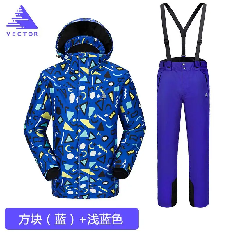 Векторный бренд лыжная куртка и брюки для мужчин теплый зимний Сноубординг костюм водонепроницаемый ветрозащитный лыжный зимний костюм для мужчин HXF70012 - Цвет: Men 1