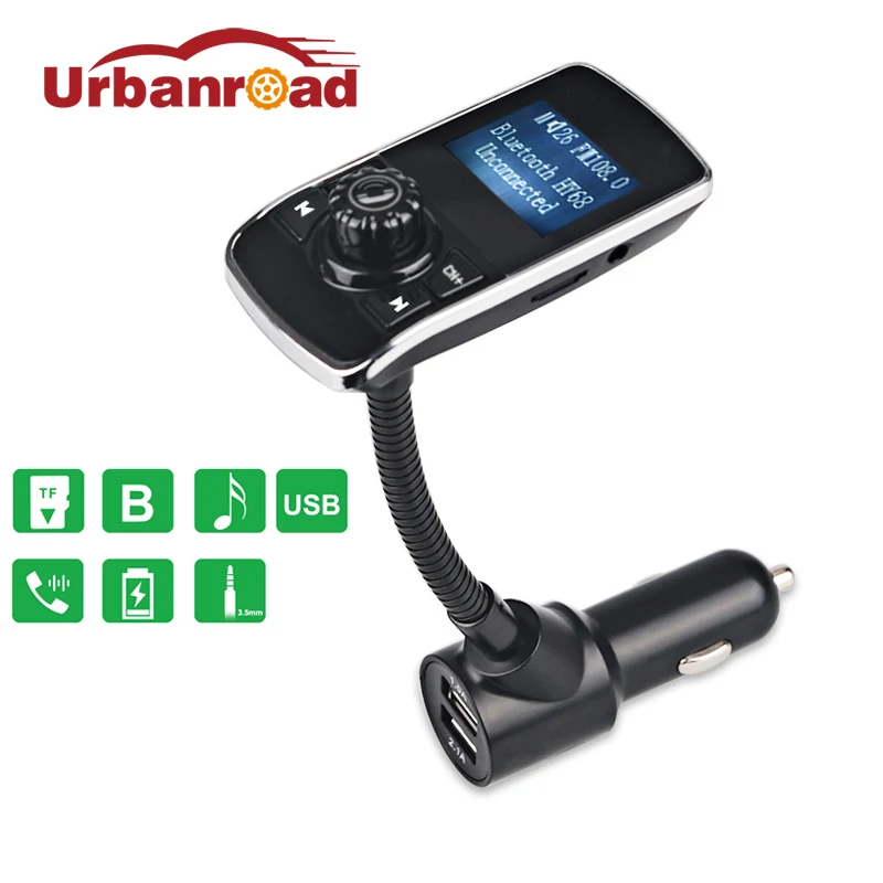 FISHBERG Car Mp3 Audio Player Bluetooth Fm Transmitter Modulator Aux USB Car Charger Auto Fm Transmitter Wireless LCD Display
