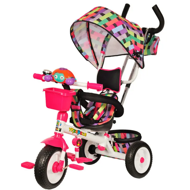 CANCHN 4 в 1 детский трехколесный велосипед, трехколесный велосипед с 3 колесами для малышей с баром безопасности, трехколесный велосипед с стальной рамой, модный Детский трицикл