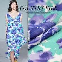 100*140 см, 12 момме, картина цветочный шелк хлопок платье ткань Tissu