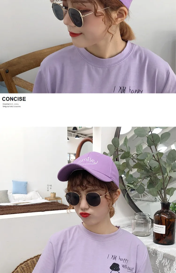 Модные Casquettes 2018 Лето Бейсбол Кепки Для женщин Корейский Ulzzang Harajuku прекрасный Повседневное Snapback шляпа женский фиолетовый хип-хоп Кепки s