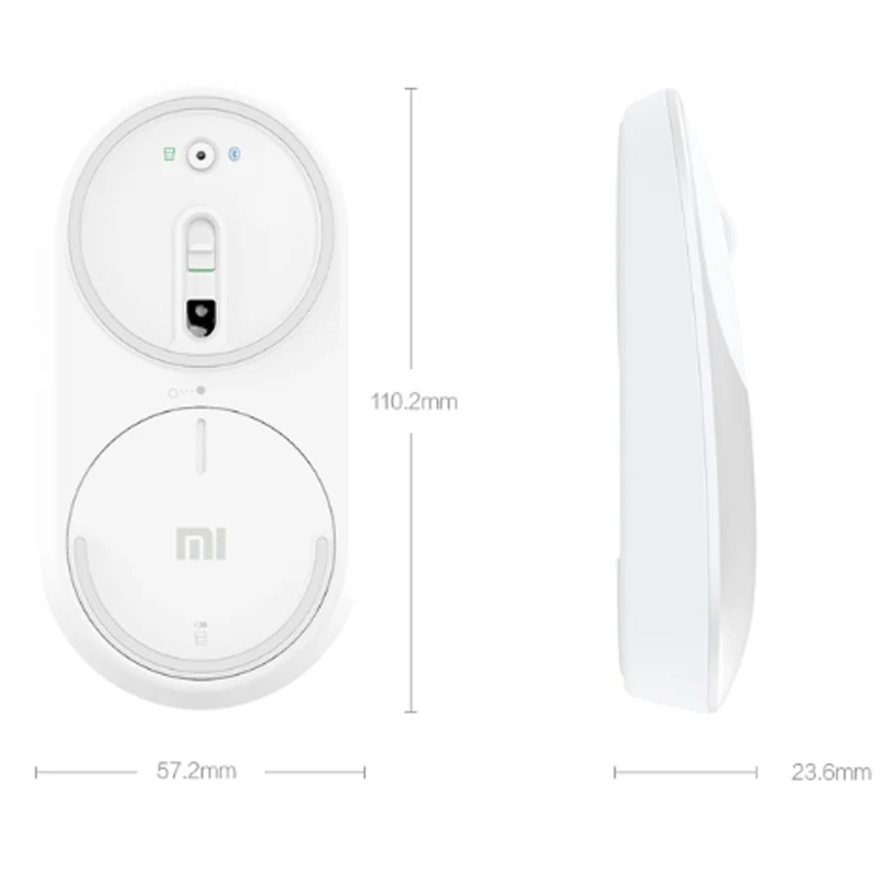 Xiaomi Мини Портативная WiFi 2,4G и Bluetooth двойная беспроводная мышь алюминиевый сплав ABS 1200 dpi Лазерная Поддержка Windows 8 10 PC