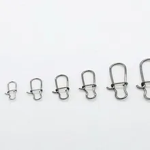 50 шт. рыболовные снасти из нержавеющей стали, поворотные безопасные защелки, крючки, аксессуары для приманки, соединитель, защелки