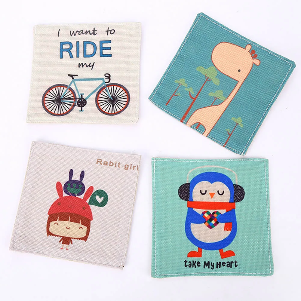

Creative Anti-heat Insulation Mat Cotton And Linen Cartoon Coasters Cup pad Creative Water Cup Mat Bowl Mat Placemat