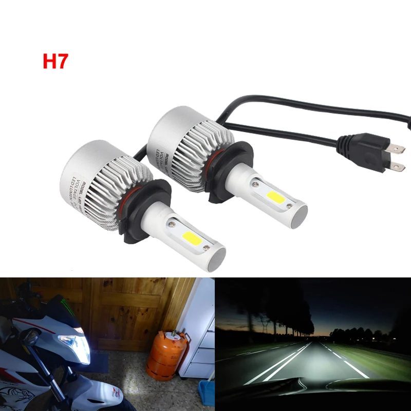2x Автомобильная фара H1 H4 H11 H7 супер яркий светодиодный головной убор