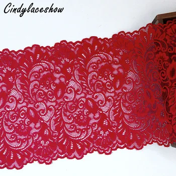 

2Yards 21cm Width Elastic Embroidered Lace Trim Bra Lace Fabrics DIY Sewing Crafts Garters Garments Clothes Accessories Supplies