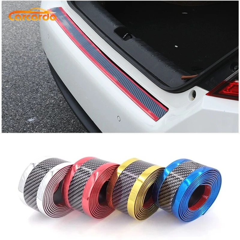 

Carcardo 3D Carbon Fiber Protector Strip Car Bumper Strip Protector Chrome Door Sill Sticker Rubber Exterior Accessories