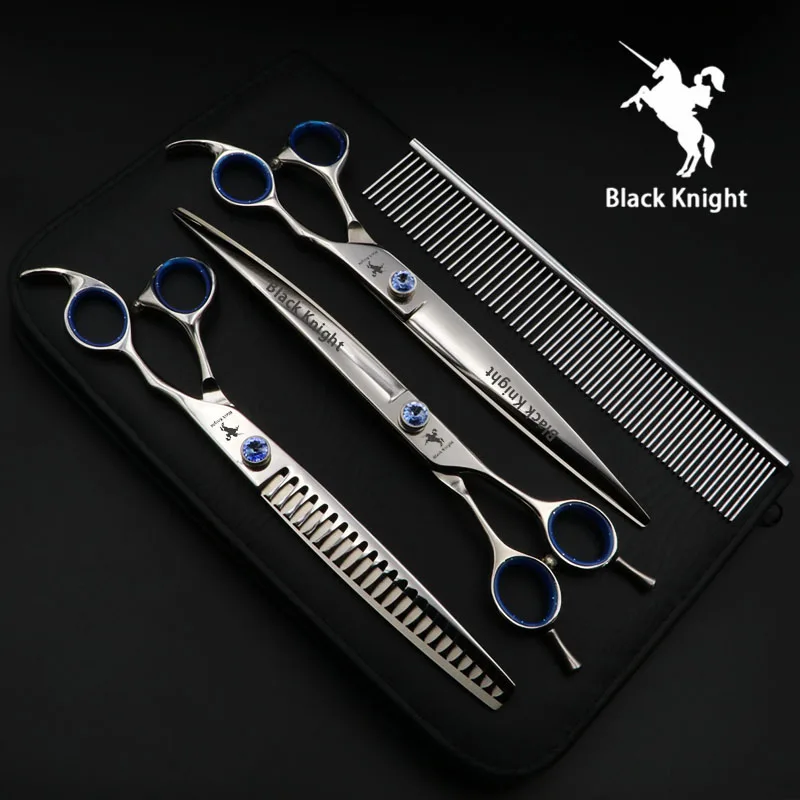 Comb com Case Tesoura Polegada Profissional Alto Grau Pet Dog Grooming Shears Set Straight & Emagrecimento Curvo 8