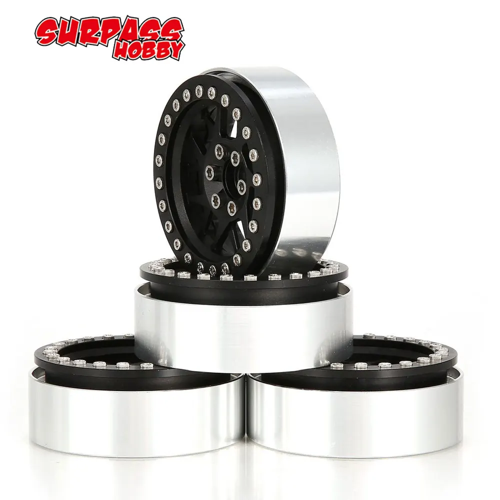 

4pcs 2.2inch Alloy Wheel Hub Beadlock Rims for 1/10 RC Crawler Car Traxxas Hsp Redcat RC4WD Tamiya Axial SCX10 D90 HPI