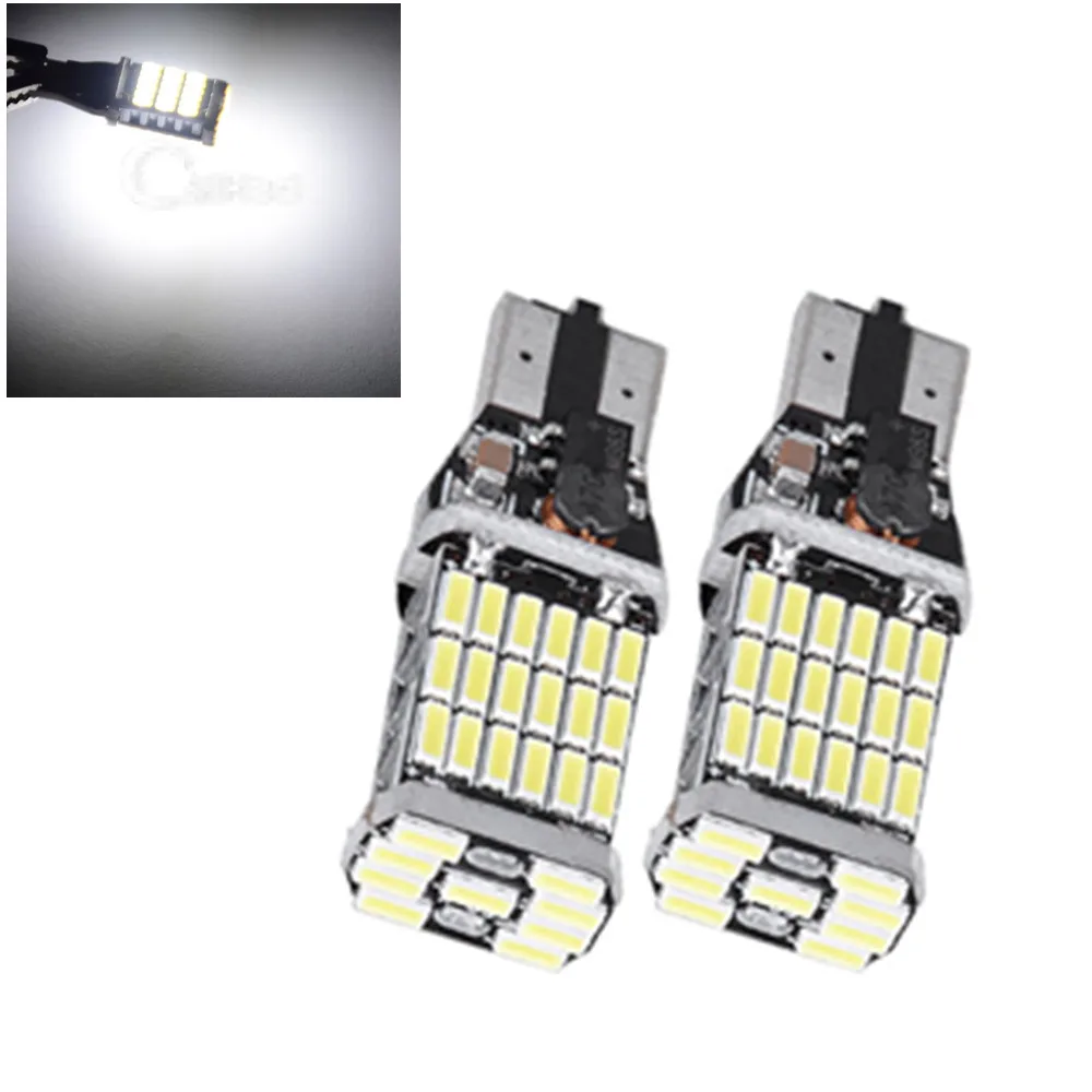 2 шт. супер яркий T15 W16W 921 45 SMD светодиодный 4014 Авто Canbus Габаритные фары для чтения светильник лампа для внутреннего освещения 12V