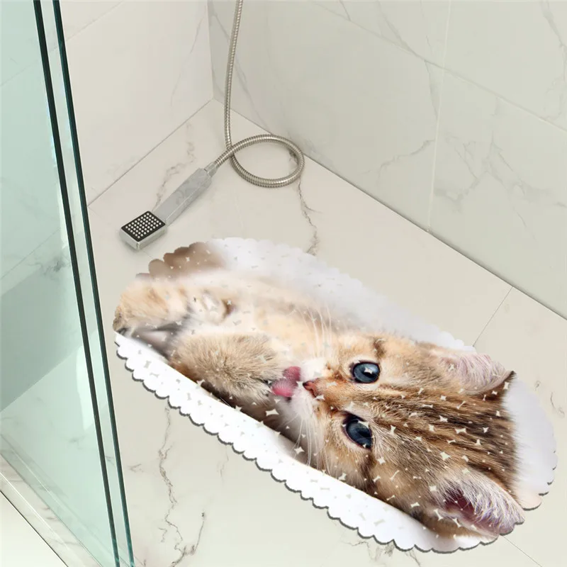 35x70 см милый кот нескользящий коврик для ванной комнаты детский коврик безопасности для ванны коврик Keset Kaki всасывающий душ Antideslizante Para Ducha