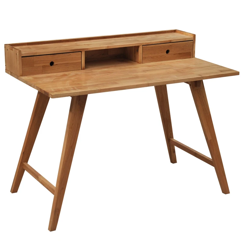 Wood Desk With Drawers Scandinavian Minimalist Desktop Laptop Desk