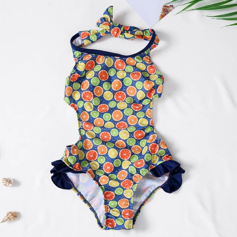 

2019 One Piece Girls Swimsuit 2-8 Years Children's Swimwear One Piece Dot Style Girls Swimwear Bathing Suit G52-CZ970