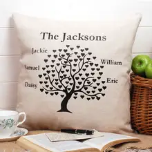 Диванные подушки крышка, семья Дерево Подушки, на заказ юбилей Свадебные душ подарок, семья подарок