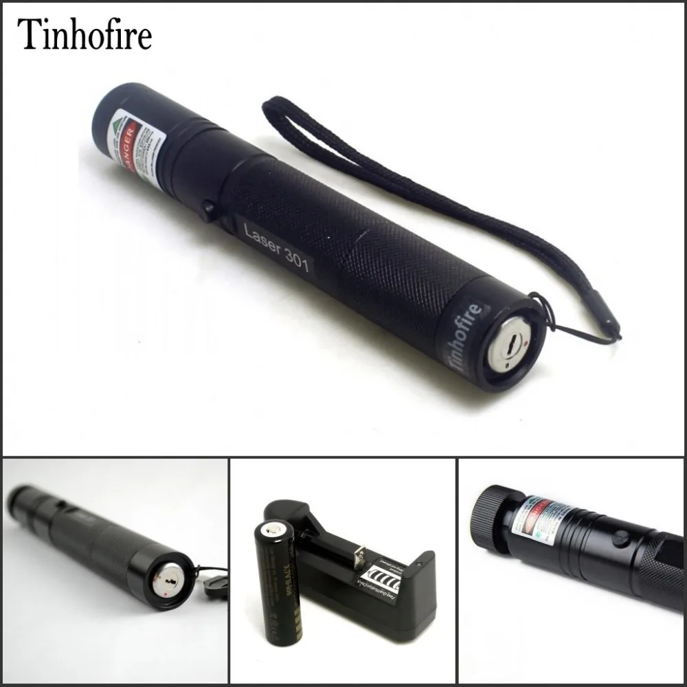 Tinhofire лазерная указка 301 Высокая мощность 532нм 5 мВт зеленая ручка масштабируемый