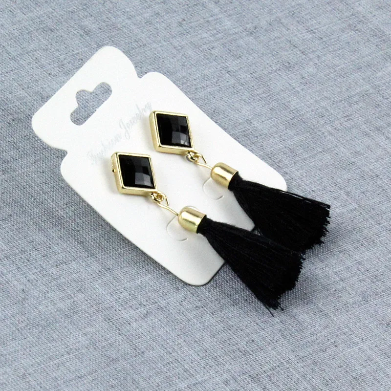 Женские длинные серьги с кисточками и стразами e083|long tassel earrings|tassel drop earringstassel earrings