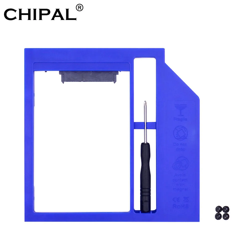 

CHIPAL Blue Plastic SATA 3.0 2nd HDD Caddy 9.5mm for 2.5" SSD Case Hard Disk Drive Enclosure for Laptop DVD-ROM Optical Bay