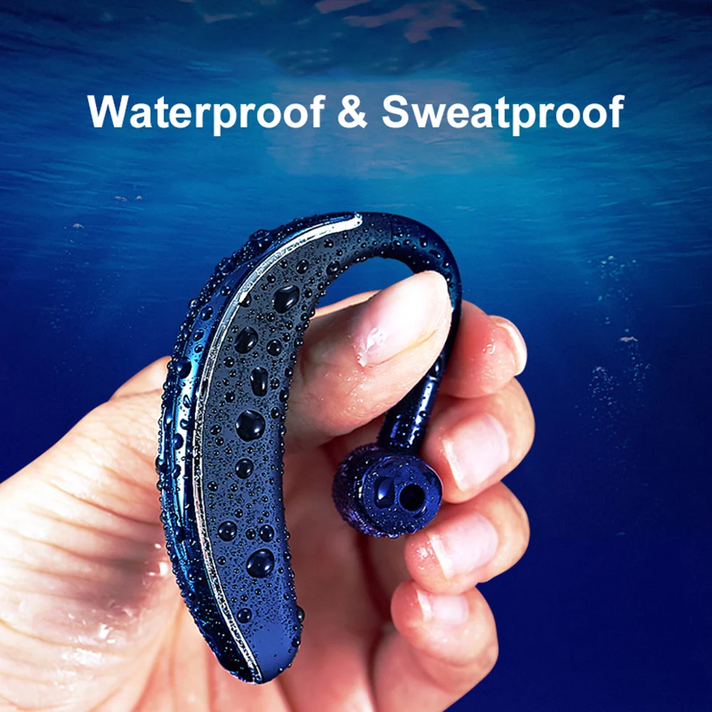 Wireless Bluetooth Earphone Mic Sport Sweatproof Earbud Ergonomic Design Earpiece Stereo Headphones Clear In Ear Headset Running