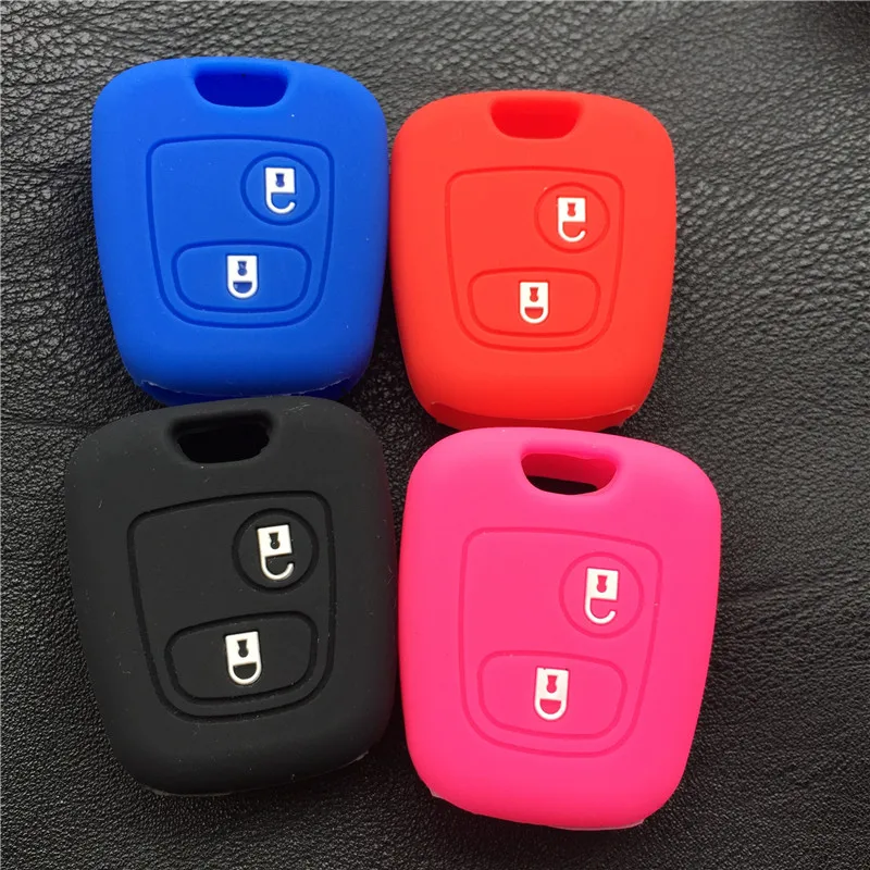 

silicone key cover key holder key bag key protector car accessories For Peugeot 206 307 207 408 for Citroen c2 c3 c4 2button key