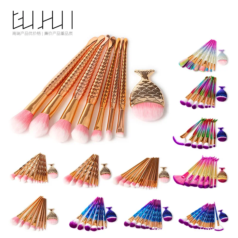 

7/10/12 makeup brush make-up tool Mermaid / diamond / grind / diamond combination GUJHUI