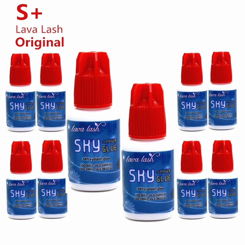 

Free Shipping 10 bottles/lot Fastest Korea Sky Glue Red Cap 1-2s dry time Most Powerful S+ for Eyelash Extensions MSDS Adhesive