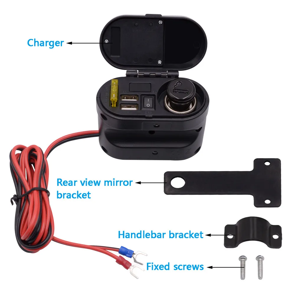 kongyide car charger mini quick multi function clock four in one cigarette lighter double usb 12v 24v 3a 19m16|Cables, Adapters & Sockets| - AliExpress