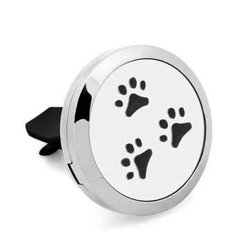 

5PCS 316L Stainless Steel Car Perfume Locket Dog Paw Prints Magnetic Charms High Quality Car Aroma Perfume Locket