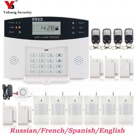 

YoBang Security English Russian Spanish French Czech Language Wireless GSM Alarm System,Home Wireless Security Alarm System Kit.