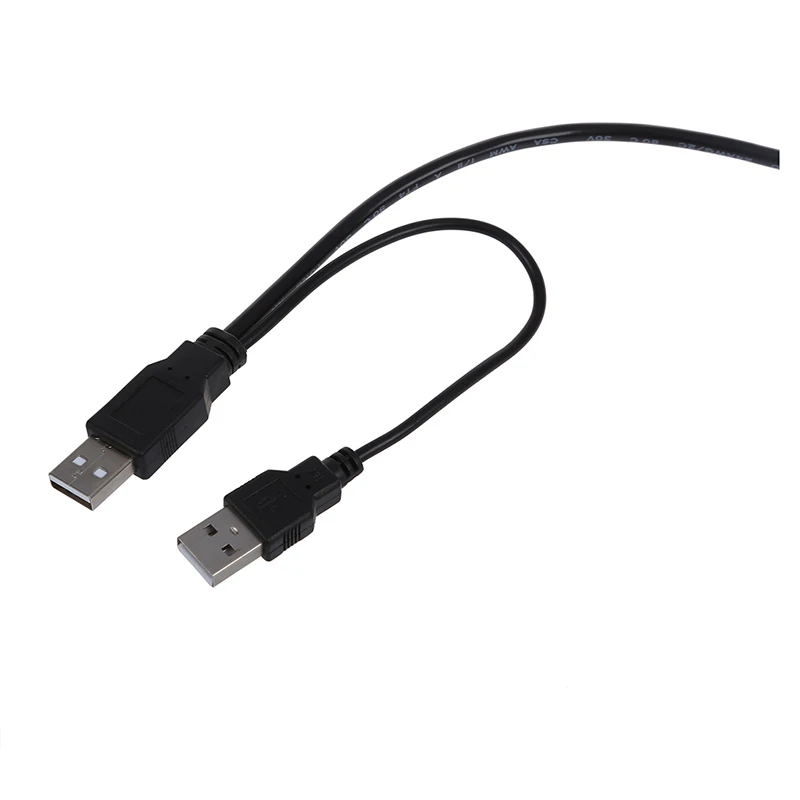 USB 2,0 Тип A Мужской Двойной USB A Мужской Y сплиттер кабель шнур черный