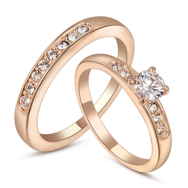 Brand Brand TracysWing Genuine Austrian Crystal Copper gold Color Rings for Wome Brand Brand TracysWing Genuine Austrian Crystal Copper gold Color Rings for Wome