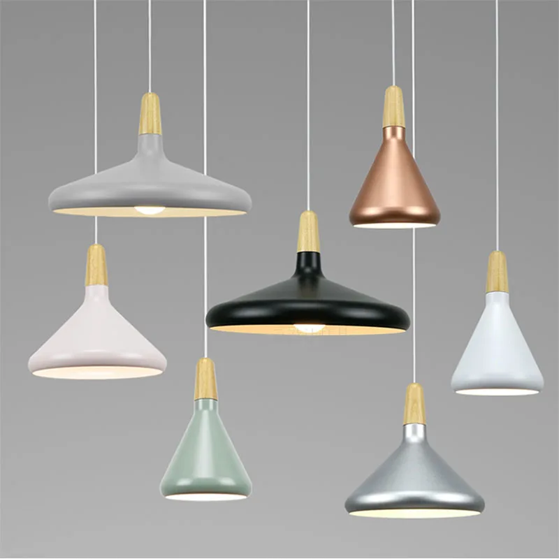 

Nordic simplicity pendant lights, 7 colour skirt tail aluminium lampshade, household Restaurant decorative home lighting