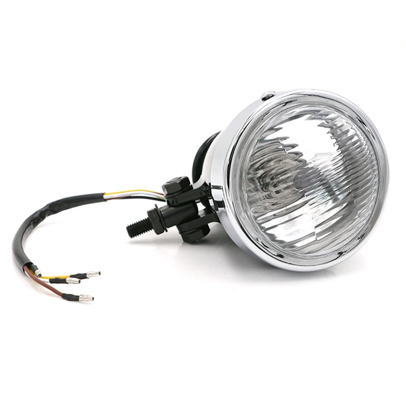 Nuoxintr 12V Motorcycle Headlight Lamp Metal Motocross Head Lamp For Harley Suzuki Cafe Racer Bobber Chopper
