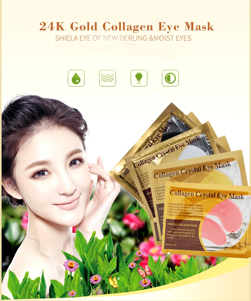 5Pairs Hydrogel Patch for Eye Mask Sheet Collagen Mask Gold Eye Mask Eye Patches Anti-puffiness Dark Circles Remover Eyes Care