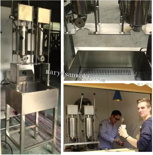 

Two Latin fruit machines Churros maker with fryer machine Commercial Spanish churrera churro maker filler churros making machine