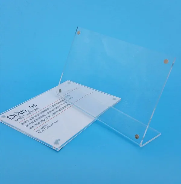 150x100 мм прозрачный акриловый символ дисплей бумажная карта настольная табличка держатель горизонтальный L стенд с магнитом в уголке 200 шт