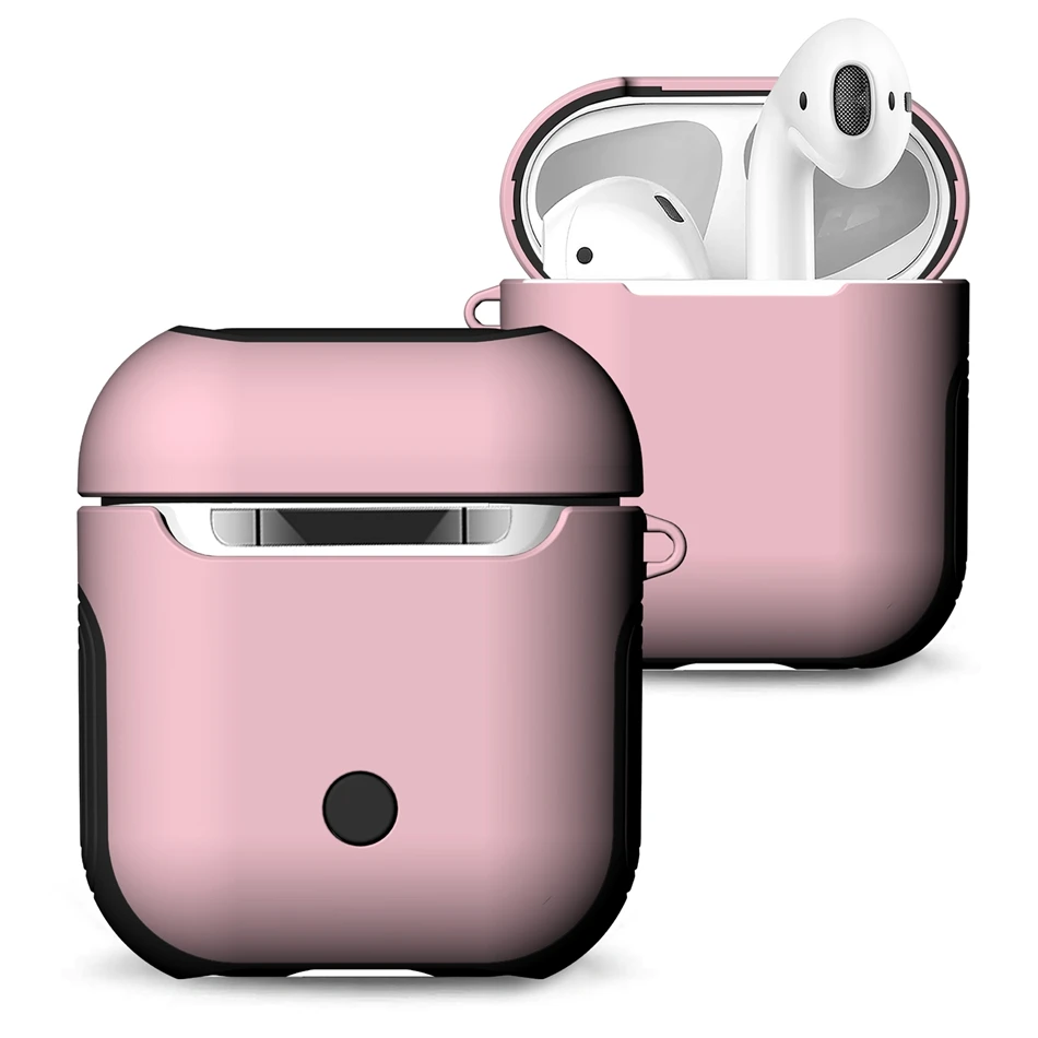 Для AirPods чехол 3 в 1 Bluetooth беспроводной Чехол для наушников для Apple Airpods 2 защитный чехол Матовая кожа аксессуары зарядная коробка - Цвет: Pink