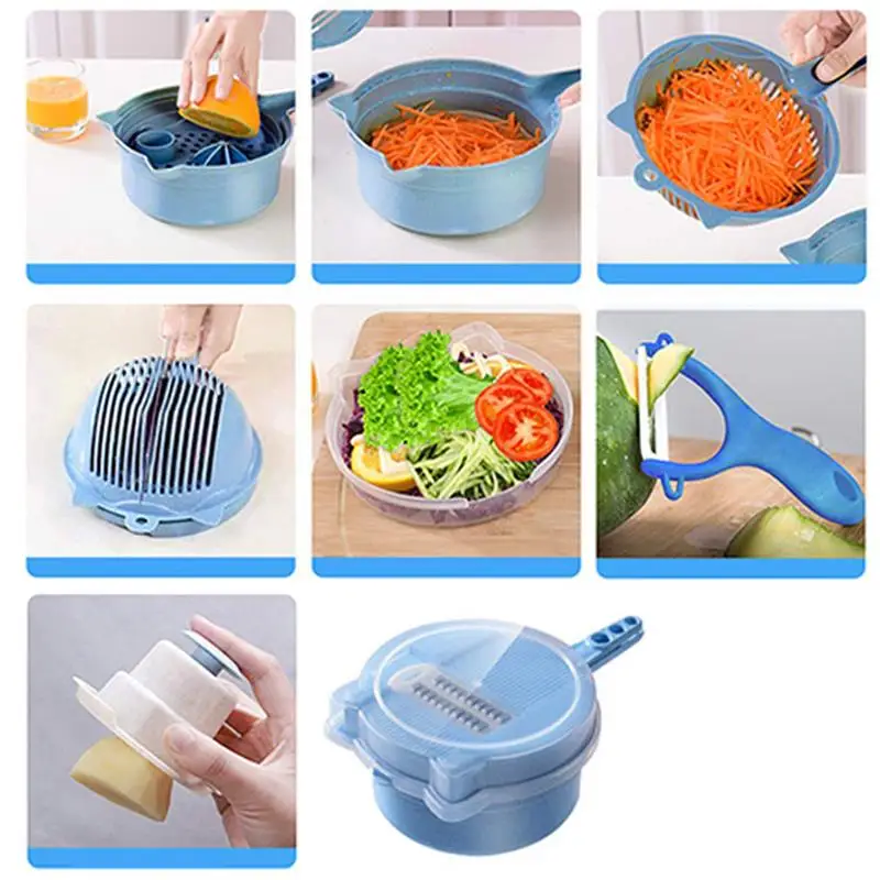 13PCS Practical Vegetable Slicer Set 15 In 1 Multi-Purpose Vegetable Cutter  Kitchen Gadget Fruit And Vegetable Tools Home Helper