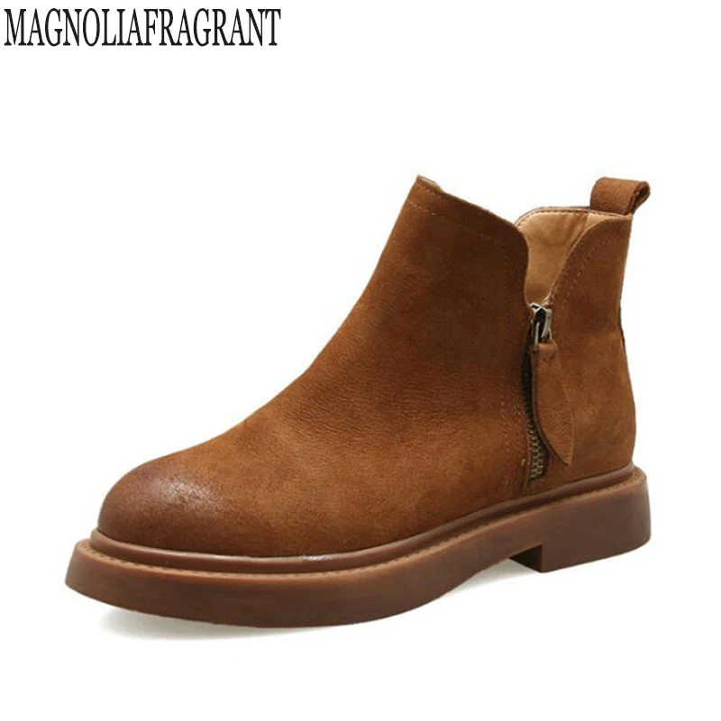 

Genuine leather women boots winter warm shoes botas feminina motorcycle ankle fashion women boots botas mujer k522