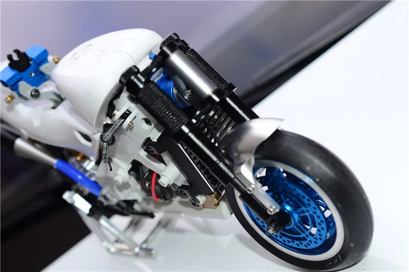 Алюминиевый передний амортизатор(верхний серебристый, нижний черный)-1 шт. комплект для KYOSHO MOTOR CYCLE NSR500