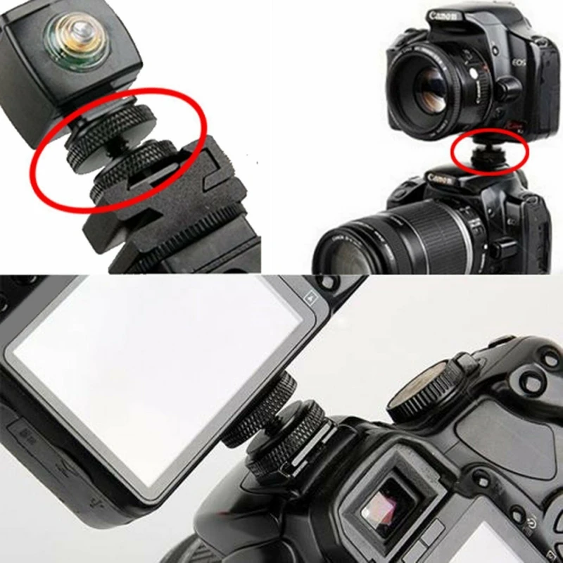 

1/4" Single / Dual Nuts Tripod Mount Screw Standard Adapter To Flash Camera Hot Shoe Converter Tripod Accessories