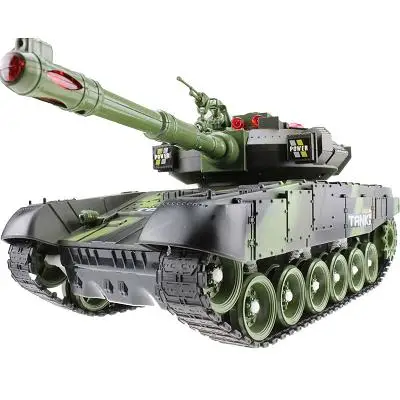 Управление большими танками против дистанционного автомобиля модель танка ребенок мальчик игрушечные машинки готов к работе пластик на батарейках - Цвет: Зеленый