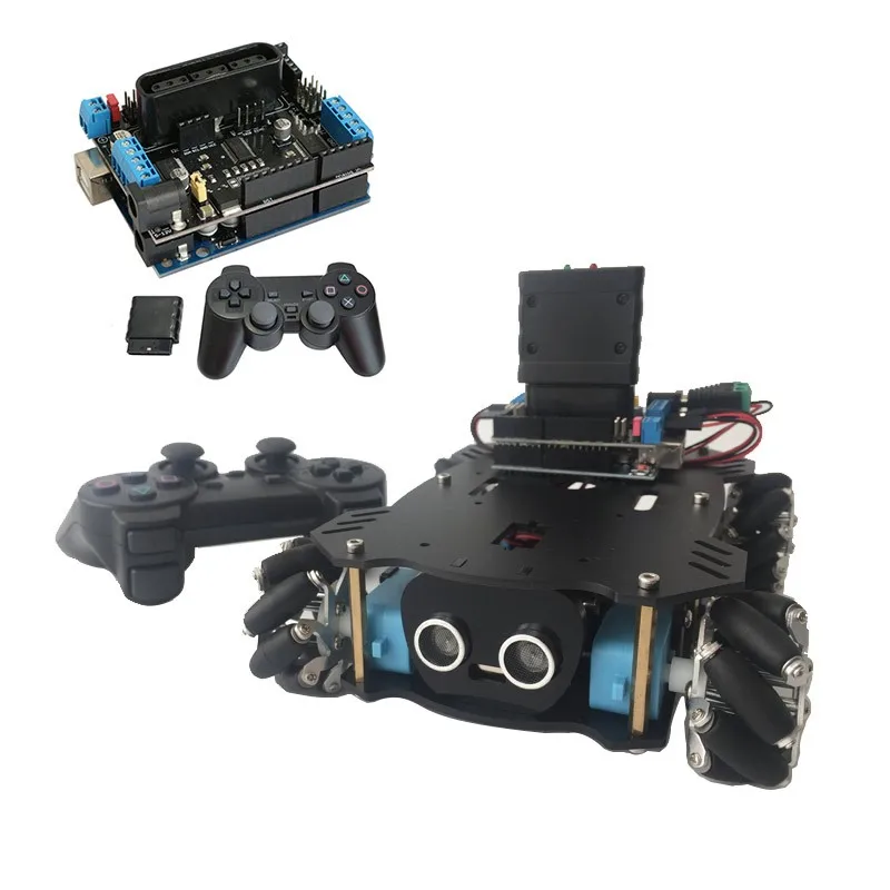 

AGV 4WD Smart Car Chassis Kit Mecanum Wheel Chassis w/ Controller System + Ultrasonic Module