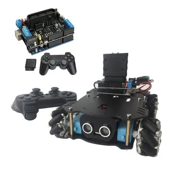 

AGV 4WD Smart Car Chassis Kit Mecanum Wheel Chassis w/ Controller System + Ultrasonic Module